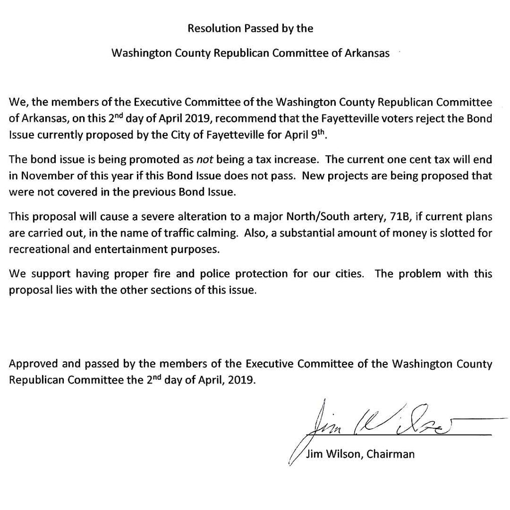 WCRC Against Fayetteville Bond Proposal